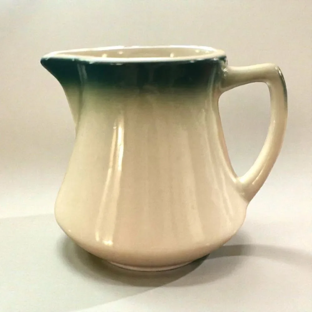 Vintage McNichol China Restaurantware Green Airbrush Creamer